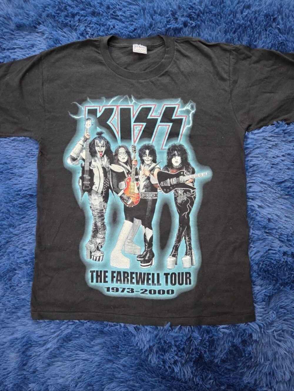 VTG black 2000 Kiss The Farewell Tour t-shirt-large- NWOT- SINGLE STITCH
